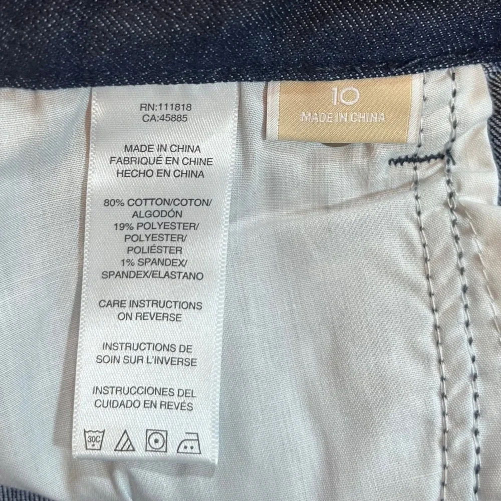Michael Kors Flare Leg Jeans Women Size 10 Dark Wash Denim Minimalist Aesthetic